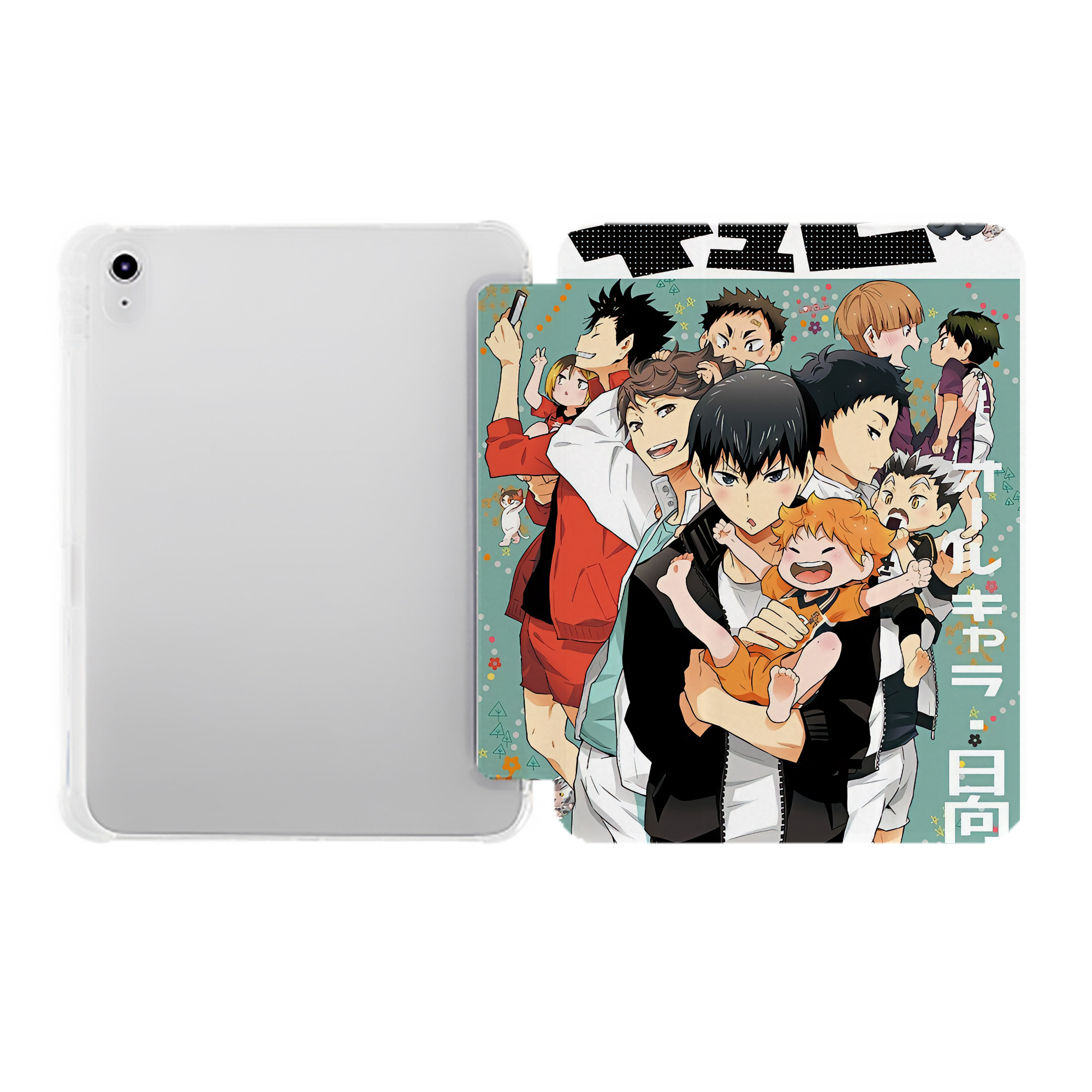 （画像用） ハイキュー!! Haikyu!! IPad ケース ペン収納付き 三つ折りスタンド PUレザー×シリコン 対応機種9.5/10.5/10.9インチ
